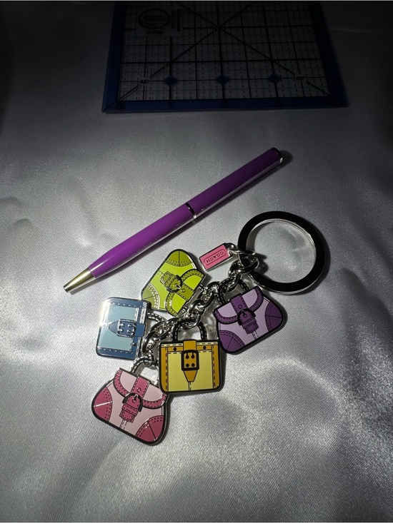 Coach Accessories - Coach Multicolor Enamel Purse Charm Keyring — Purple, Pink, Yellow, Green, Blue